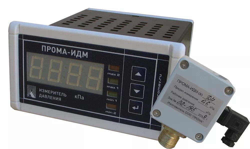 Измеритель избыточного давления для щитового монтажа с выносным датчиком ПРОМА-ИДМ-016-ДИ-0,6-ЩВ Уровнемеры